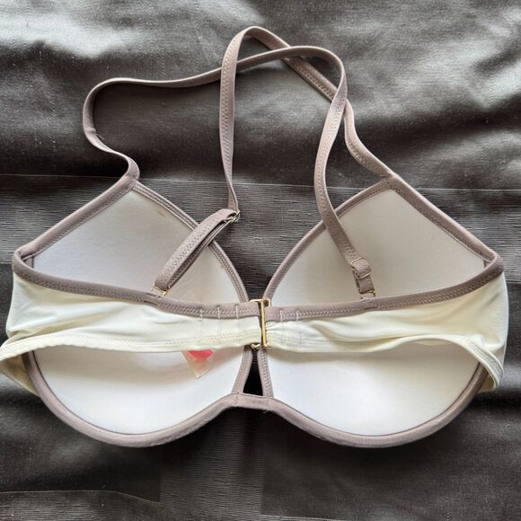 VICTORIA'S SECRET Black White Color Block Swim Push Up Bikini Top Size 36DD - Picture 2 of 5
